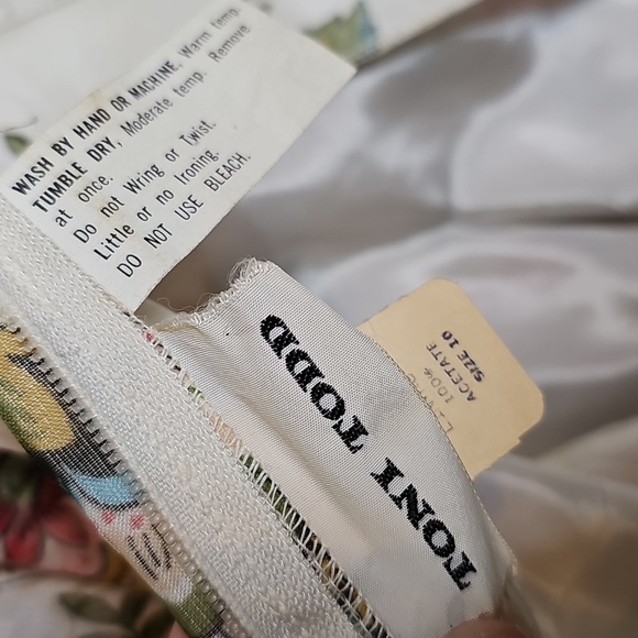 True Vintage 1970s Toni Todd Hostess Floral Long Sleeve Maxi Dress Medium Party - Picture 10 of 14